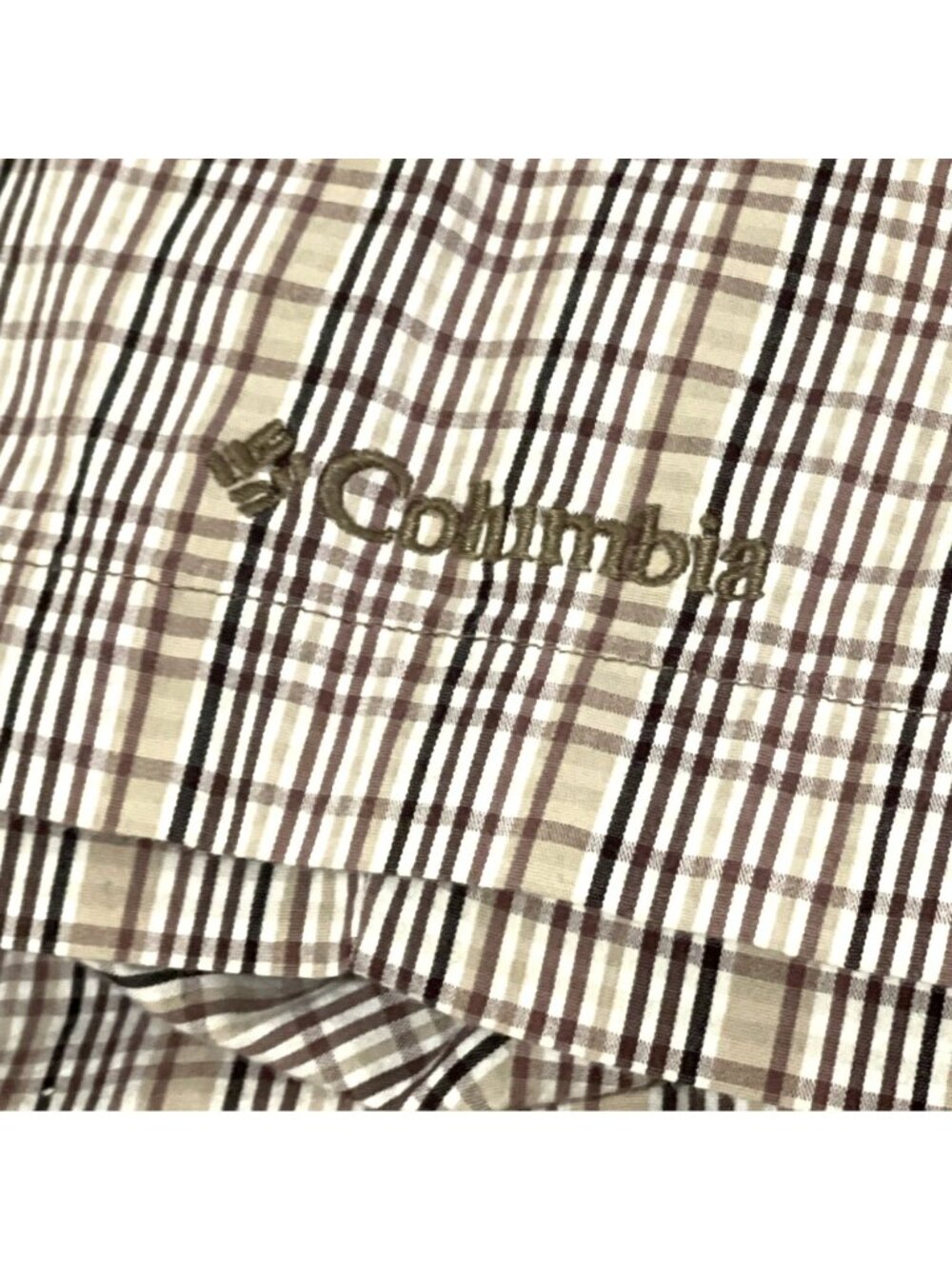 Columbia PFG Mens XXL Brown Plaid Fishing Shirt Vent Back Short Sleeve Big Tall - Picture 3 of 14
